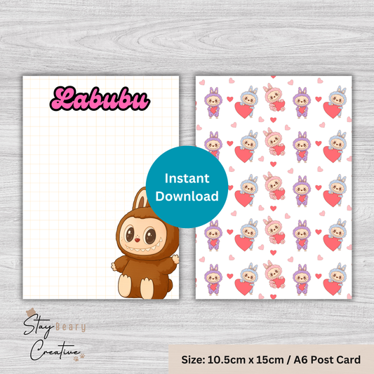 [DIGITAL] Labubu - Pattern - Cookie Cards - 10.5cm x 15cm - A6/Post Card