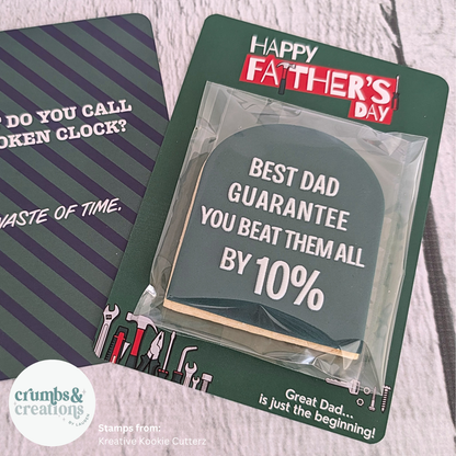 [Food Safe] Bunning's Father's Day - Vertical Cookie Cards - 25 Pack