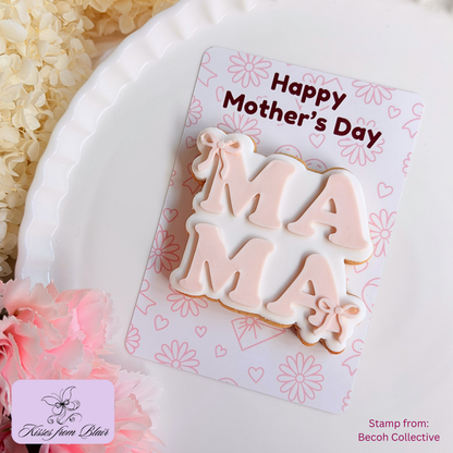 [Food Safe] Happy Mother's Day or Best Mum Ever - Double Sided Designs - Vertical Cookie Cards - 25 Pack