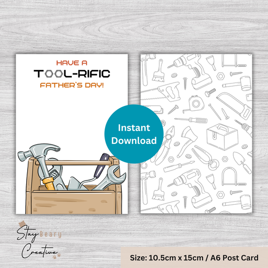 [DIGITAL] Father's Day - Have A Tool-Rific Father's Day - Cookie Cards - 10.5cm x 15cm - A6/Post Card