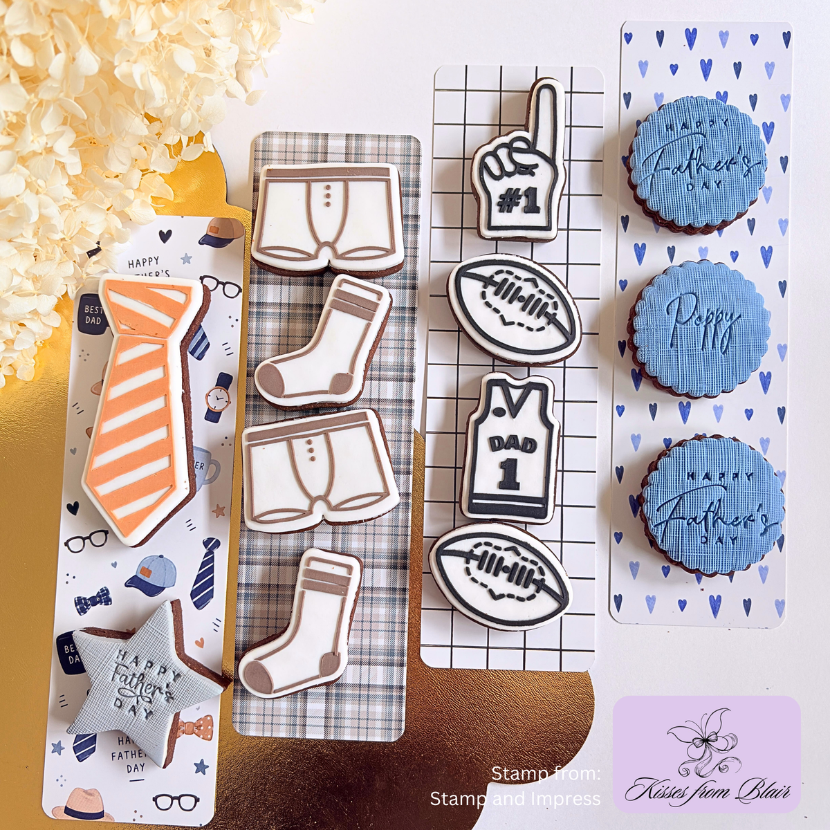 [Food Safe] Father's Day And Tartan Pattern - Long Backing Cards - 25 Pack