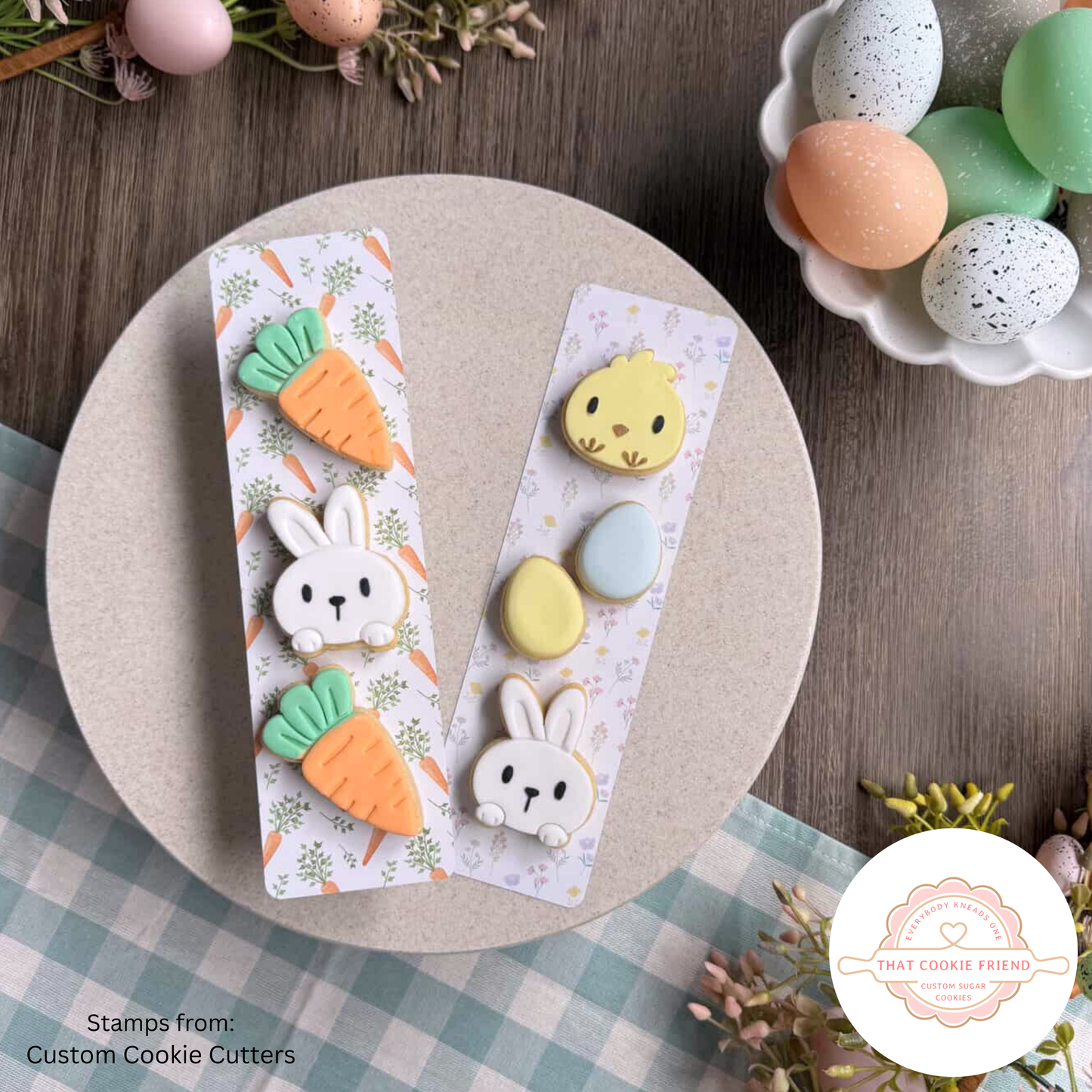 [Food Safe] Easter Carrots or Green Tartan - Double Sided Designs - Long Backing Cards - 25 Pack