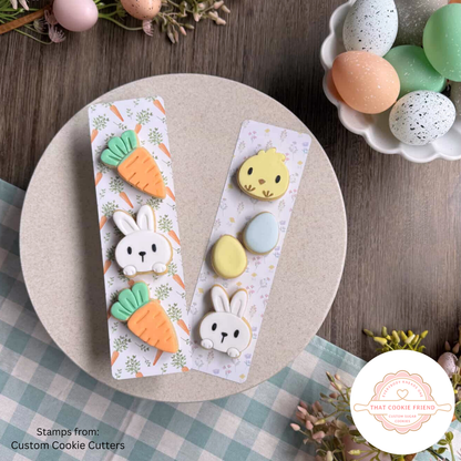 [Food Safe] Easter Carrots or Green Tartan - Double Sided Designs - Long Backing Cards - 25 Pack