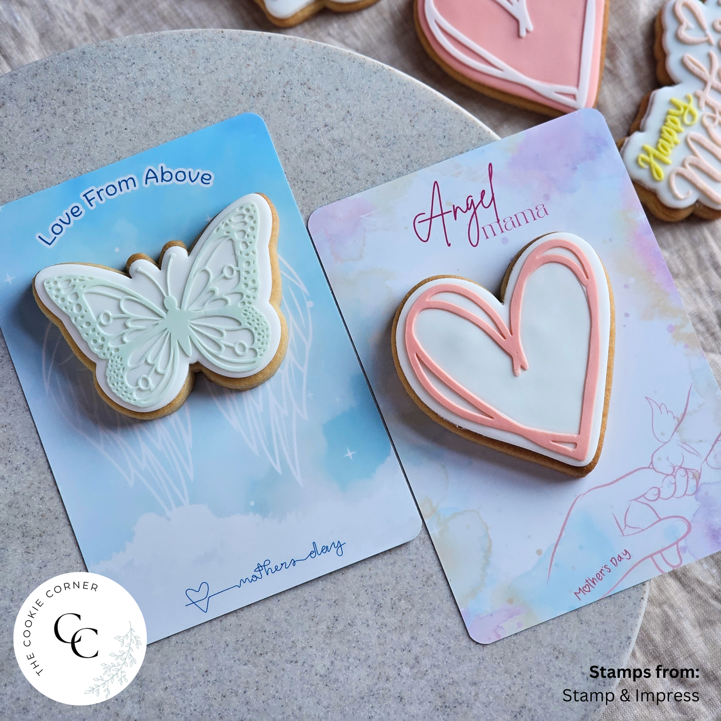 [Food Safe] Love From Above & Angel Mama - Double Sided Designs - Vertical Cookie Cards - 25 Pack