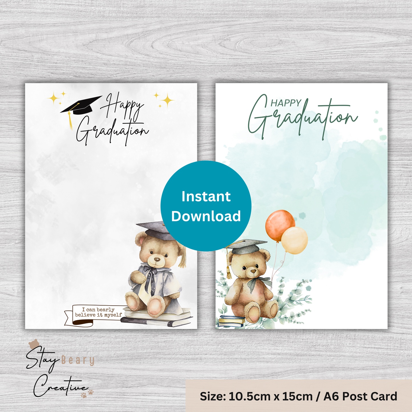 [DIGITAL] Graduation - Graduation Bear - Cookie Cards - 10.5cm x 15cm - A6/Post Card