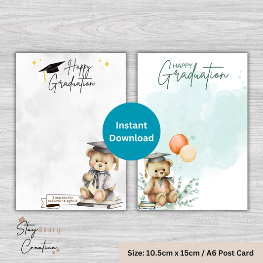 [DIGITAL] Graduation - Graduation Bear - Cookie Cards - 10.5cm x 15cm - A6/Post Card
