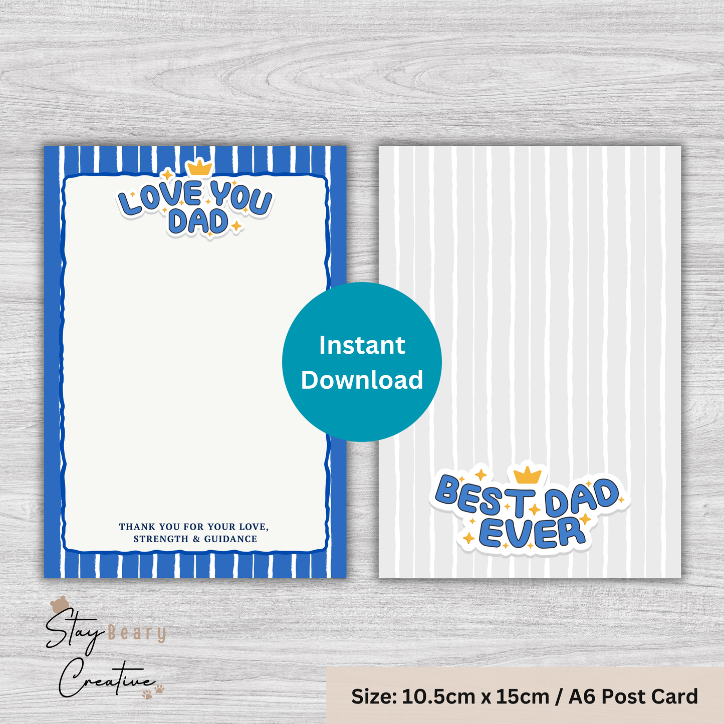 [DIGITAL] Father's Day - Love You Dad - Best Dad Ever - Cookie Cards - 10.5cm x 15cm - A6/Post Card