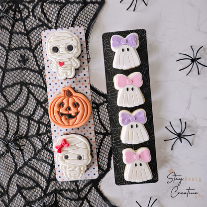 [Food Safe] Spider Web and Halloween Dots - Double Sided Designs - Backing Cards - 25 Pack