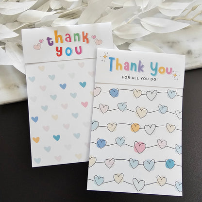 [Food Safe] Thank You - Thank You For All You Do - Double Sided Designs - Folded Bag Toppers - 25 Pack