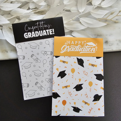 [Food Safe] Graduation - Congratulations Graduate - Happy Graduation - Double Sided Designs - Folded Bag Toppers - 25 Pack