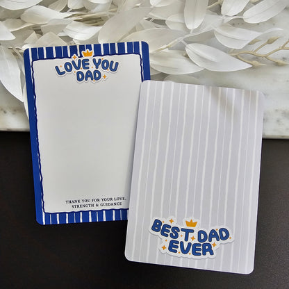 [Food Safe] Love You Dad - Best Dad Ever - Double Sided Designs - Vertical Cookie Cards - 25 Pack