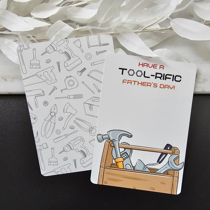 [Food Safe] Father's Day - Have A Tool-Rific Father's Day - Double Sided Designs - Cookie Cards - 25 Pack