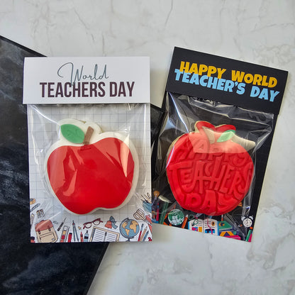 [Food Safe] World Teachers Day - Double Sided Designs - Folded Bag Toppers - 25 Pack