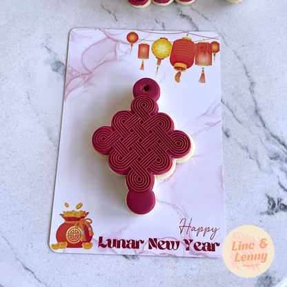 [Food Safe] Happy Chinese New Year - Double Sided Designs - Vertical Cookie Cards - 25 Pack