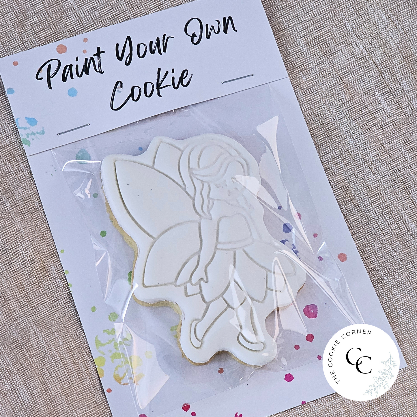 [Food Safe] Paint Your Own - Rainbow Splatter - Double Sided Designs - Folded Bag Toppers - 25 Pack