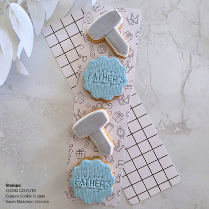 [Food Safe] Father's Day And Grid Pattern - Long Backing Cards - 25 Pack