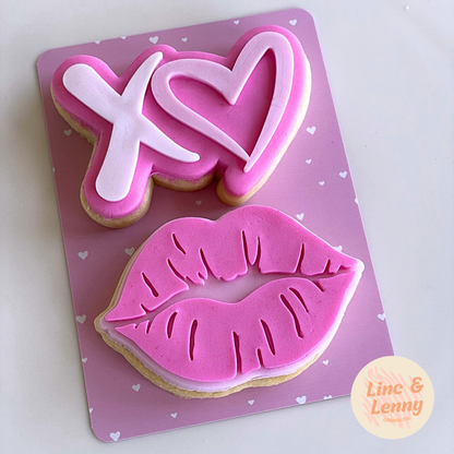 [Food Safe] Pink with Hearts or Dots - Double Sided Designs - Backing Cards - 25 Pack