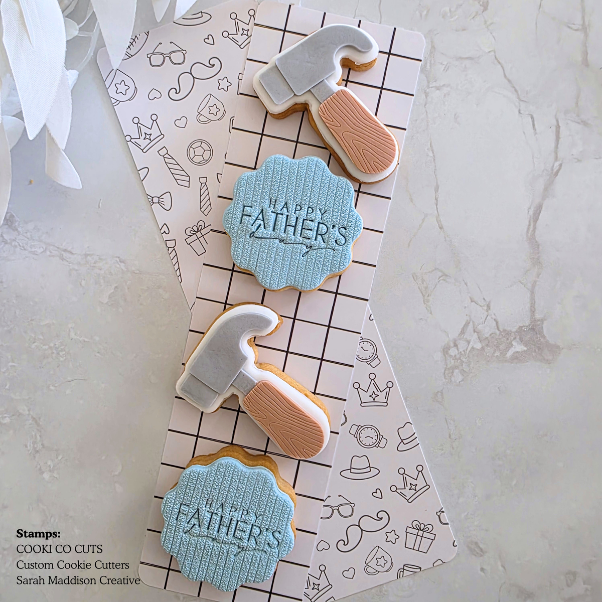 [Food Safe] Father's Day And Grid Pattern - Long Backing Cards - 25 Pack