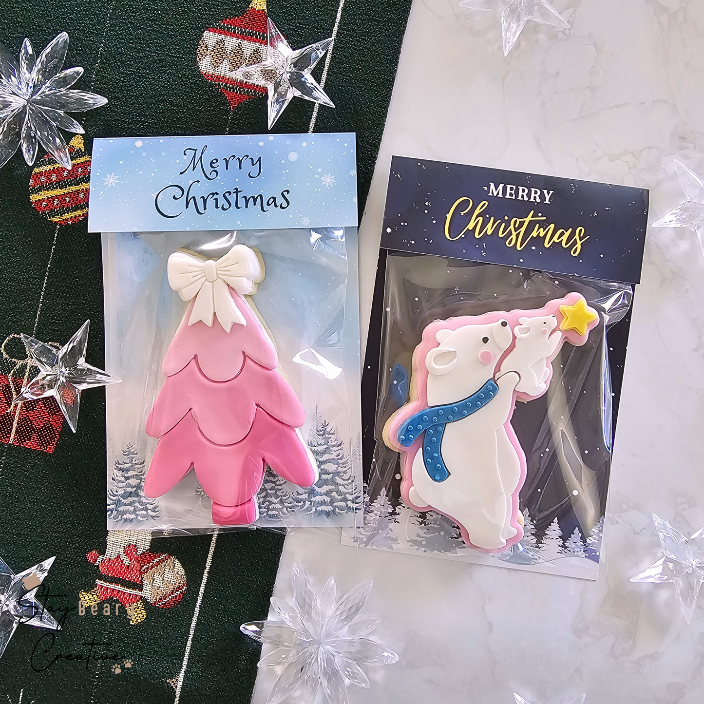 [Food Safe] Winter Forest - Double Sided Designs - Folded Bag Top pers - 25 Pack