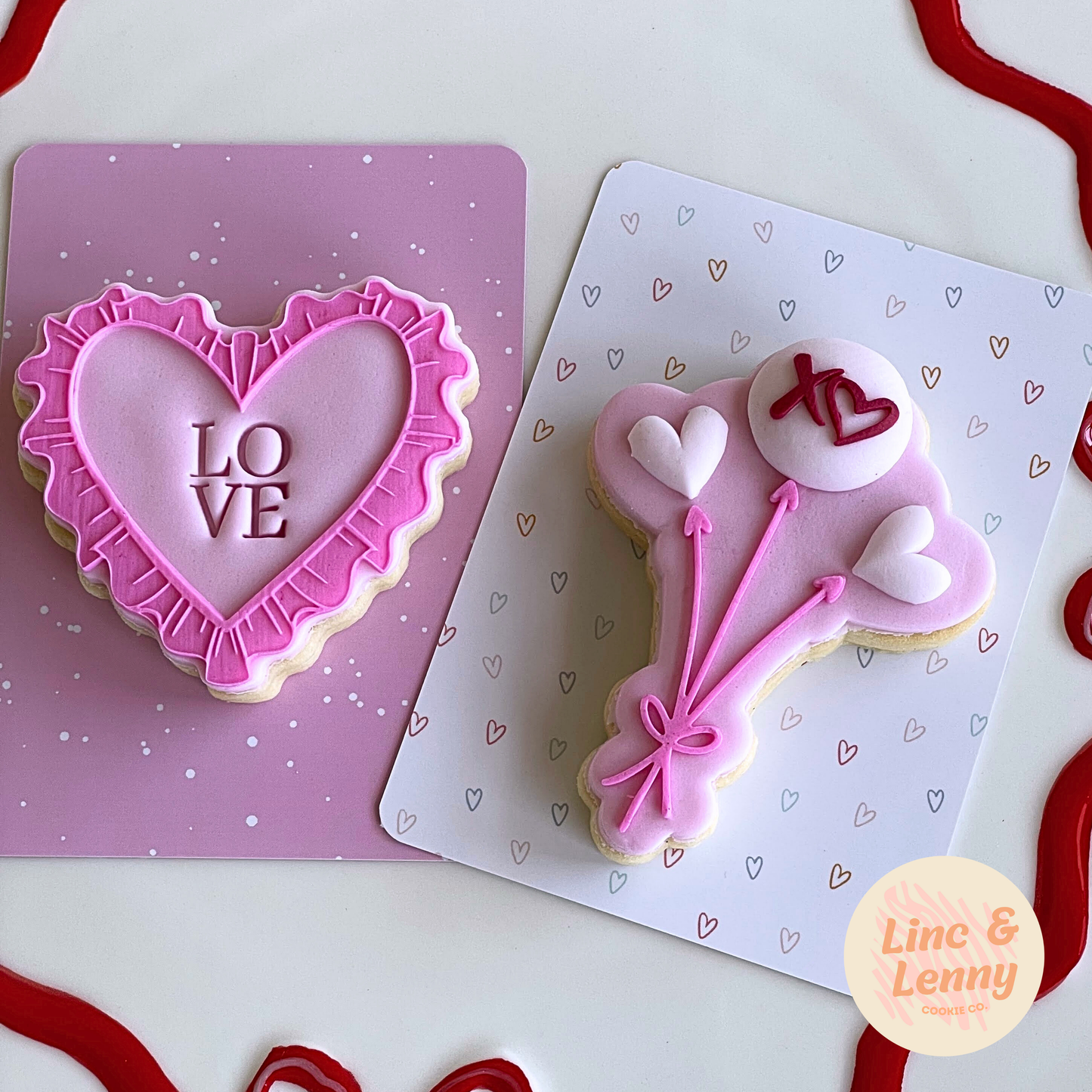 [Food Safe] Heart Arrows and Multicolour Hearts  - Double Sided Designs - Backing Cards - 25 Pack