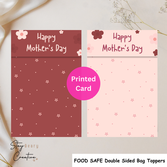 [Food Safe] Happy Mother's Day  - Double Sided Designs - Folded Bag Toppers - 25 Pack
