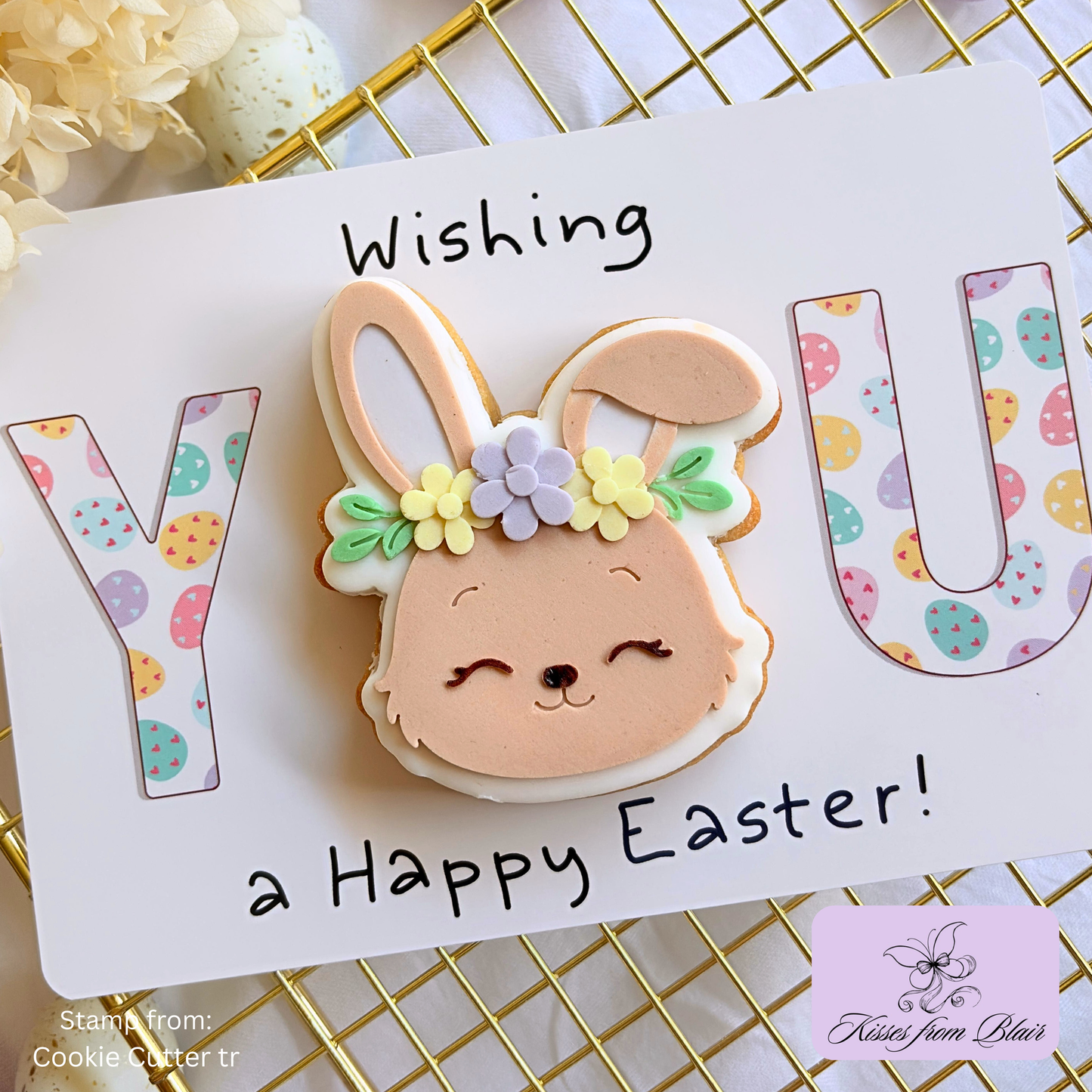 [Food Safe] Wishing YOU A Happy Easter - Double Sided Designs - Horizontal Cookie Cards - 25 Pack