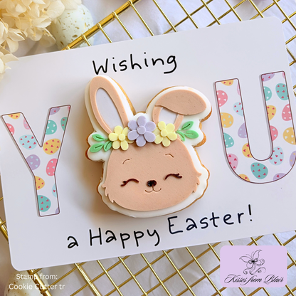 [Food Safe] Wishing YOU A Happy Easter - Double Sided Designs - Horizontal Cookie Cards - 25 Pack