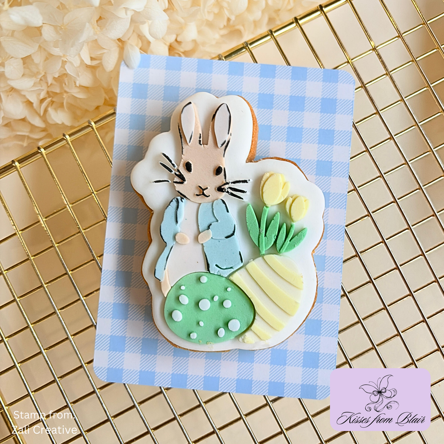 [Food Safe] Blue or Cyan Gingham - Double Sided Designs - Backing Cards - 25 Pack