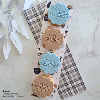 [Food Safe] Father's Day And Tartan Pattern - Long Backing Cards - 25 Pack