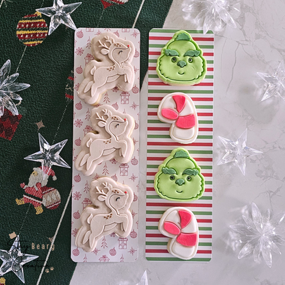 [Food Safe] Christmas Pattern - Stripes - Double Sided Designs - Backing Cards - 25 Pack