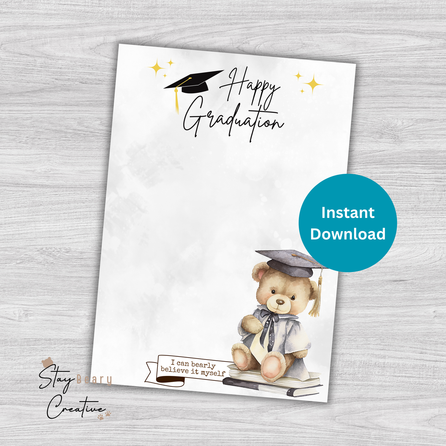 [DIGITAL] Graduation - Graduation Bear - Cookie Cards - 10.5cm x 15cm - A6/Post Card