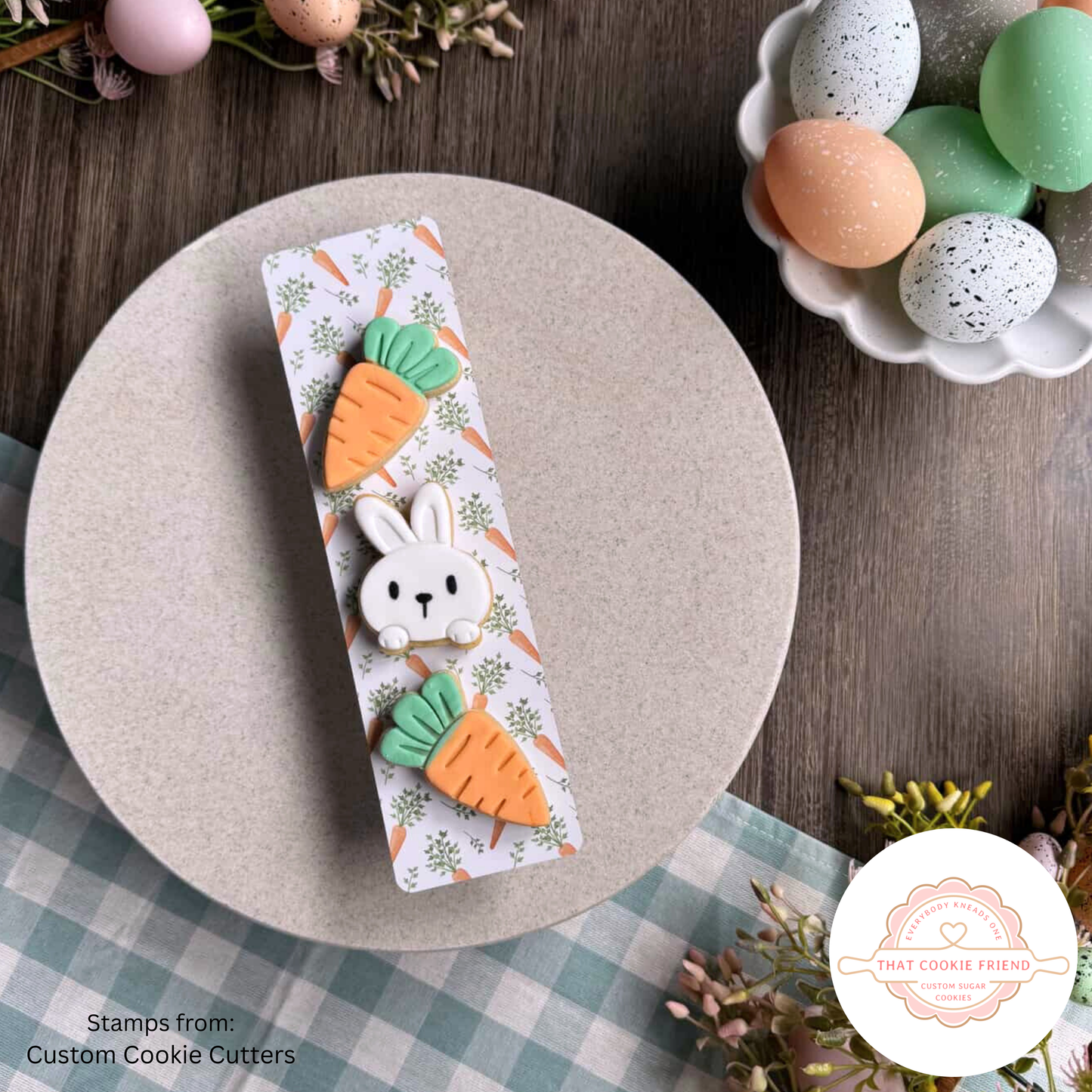[Food Safe] Easter Carrots or Green Tartan - Double Sided Designs - Long Backing Cards - 25 Pack