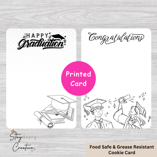 [Food Safe] Graduation - Congratulation - Double Sided Designs - Cookie Cards - 25 Pack