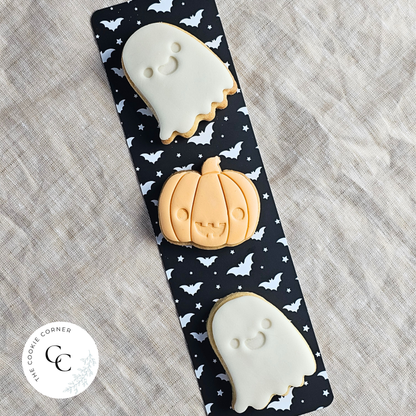[Food Safe] Pumpkin and Bats - Double Sided Designs - Backing Cards - 25 Pack
