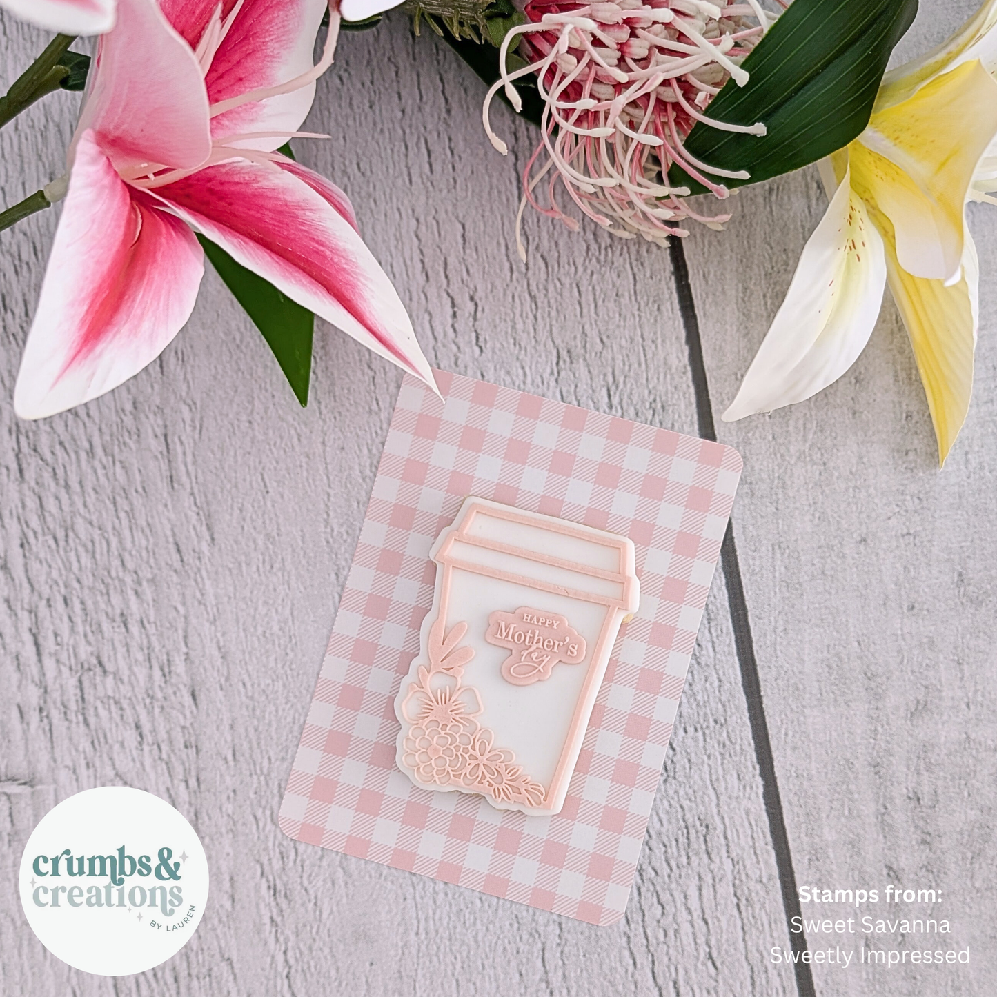 [Food Safe] Pink or Beige Tartan - Double Sided Designs - Backing Cards - 25 Pack