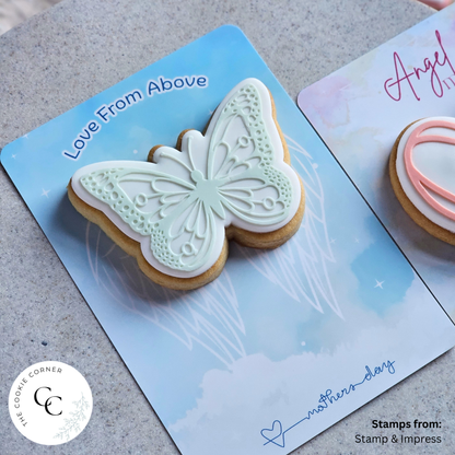 [Food Safe] Love From Above & Angel Mama - Double Sided Designs - Vertical Cookie Cards - 25 Pack