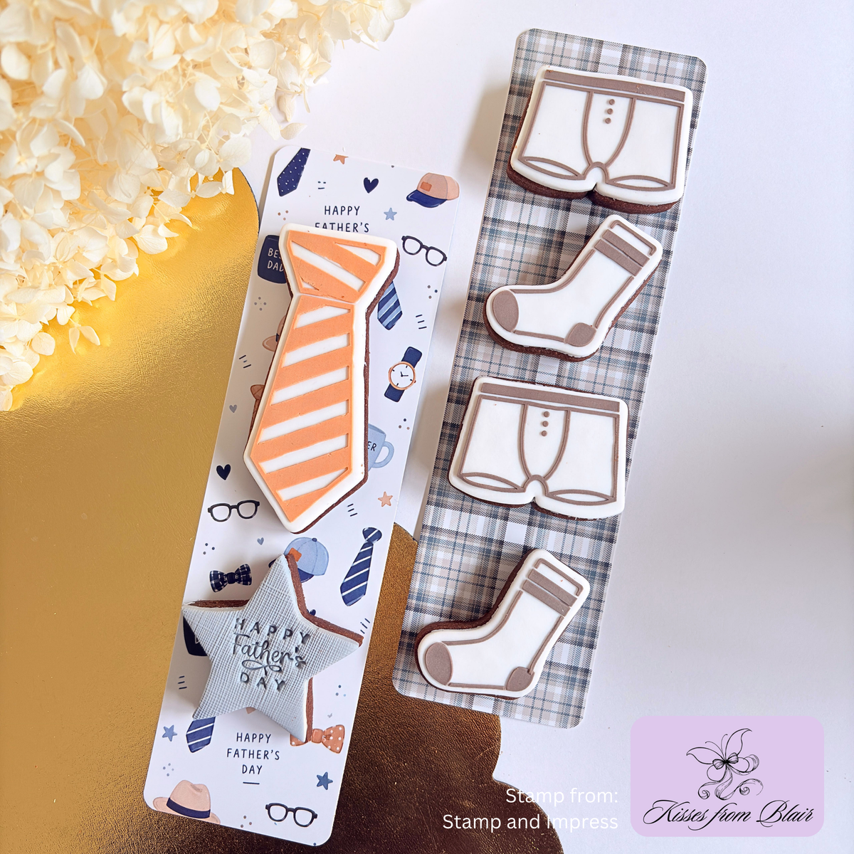 [Food Safe] Father's Day And Tartan Pattern - Long Backing Cards - 25 Pack