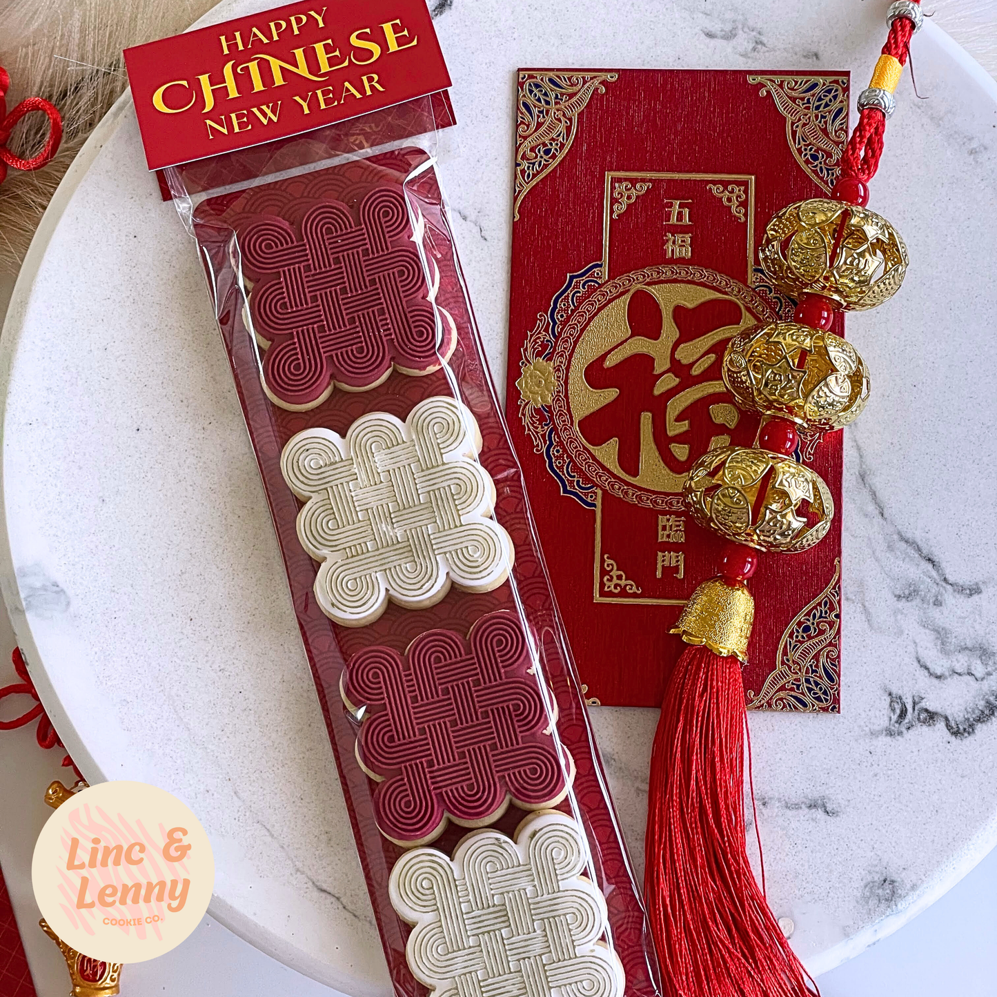 [Food Safe] Chinese New Year Wave Pattern - Double Sided Designs - Backing Cards - 25 Pack