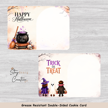 [Food Safe] Happy Halloween - Trick Or Treat - Horizontal Cookie Cards - 25 Pack