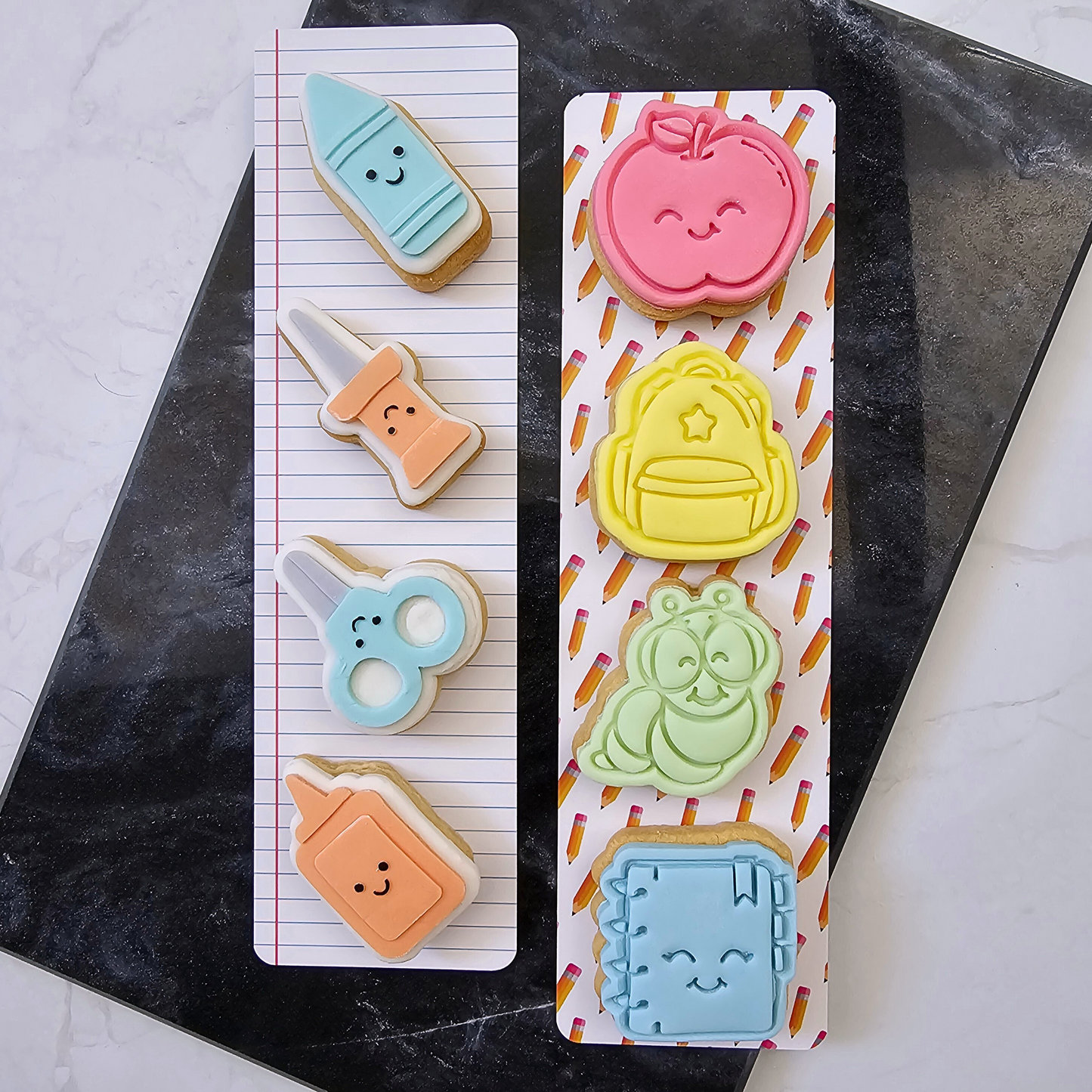 [Food Safe] Note Pad Pattern - Pencils Pattern - Double Sided Designs - Backing Cards - 25 Pack