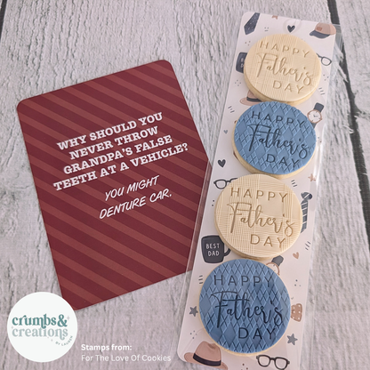 [Food Safe] Father's Day And Tartan Pattern - Long Backing Cards - 25 Pack