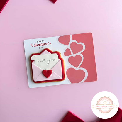[Food Safe] Happy Valentine's Day - Cupid - Double Sided Designs - Horizontal Cookie Cards - 25 Pack
