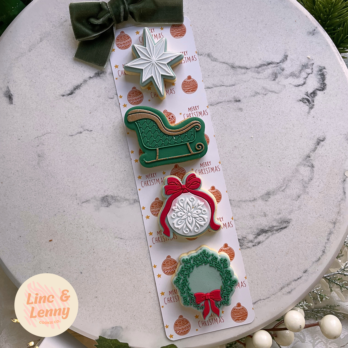 [Food Safe] Gingerbread - Stripes - Double Sided Designs - Backing Cards - 25 Pack