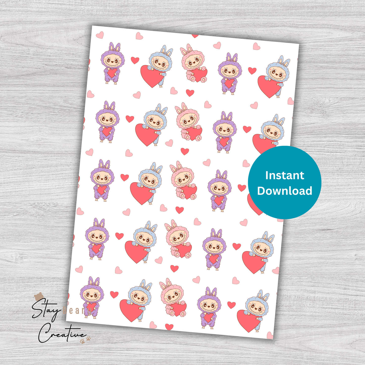 [DIGITAL] Labubu - Pattern - Cookie Cards - 10.5cm x 15cm - A6/Post Card