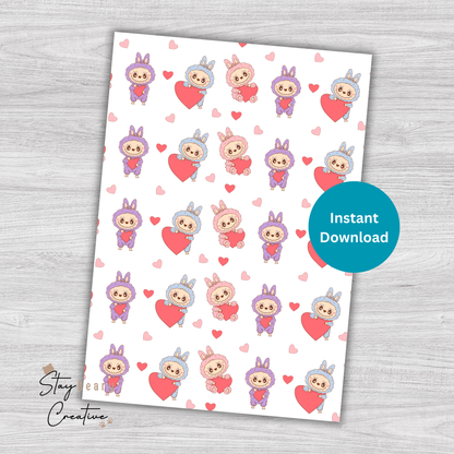 [DIGITAL] Labubu - Pattern - Cookie Cards - 10.5cm x 15cm - A6/Post Card