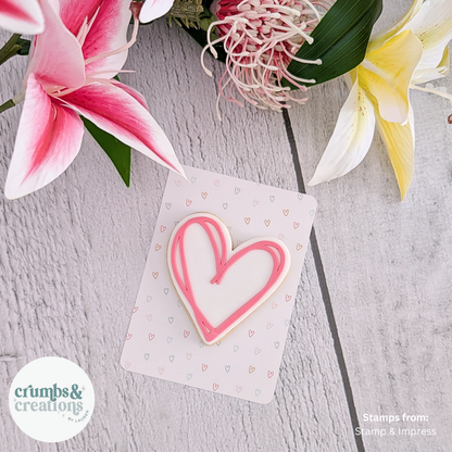 [Food Safe] Heart Arrows and Multicolour Hearts  - Double Sided Designs - Backing Cards - 25 Pack
