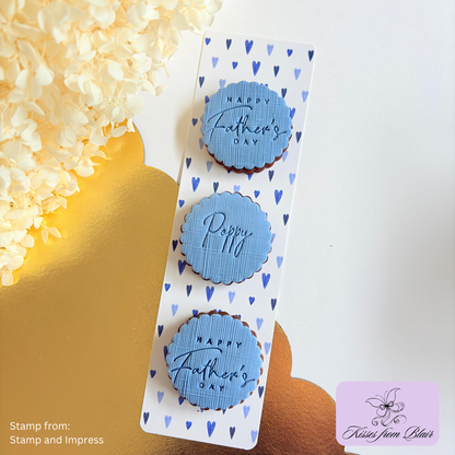 [Food Safe] Blue Hearts And Tartan Pattern - Long Backing Cards - 25 Pack