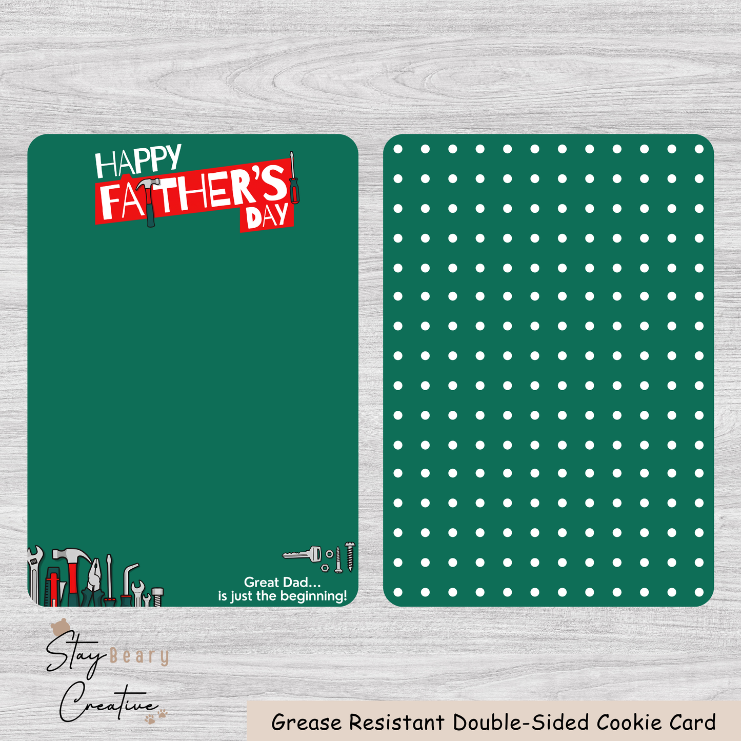[Food Safe] Bunning's Father's Day - Vertical Cookie Cards - 25 Pack