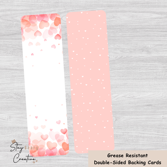 [Food Safe] Scattered Hearts and Peach Hearts - Double Sided Designs - Backing Cards - 25 Pack