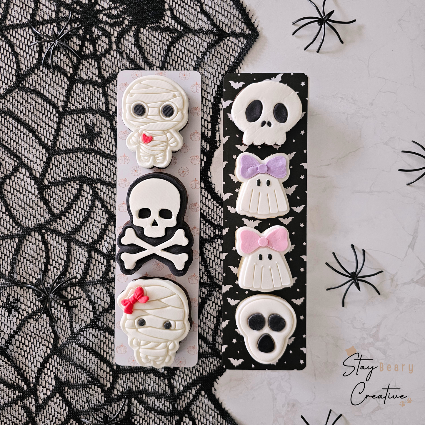 [Food Safe] Pumpkin and Bats - Double Sided Designs - Backing Cards - 25 Pack